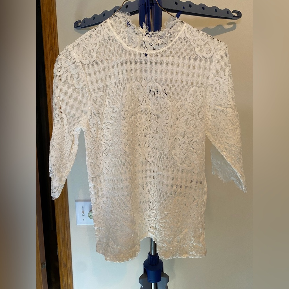 NWT H&M white lace top